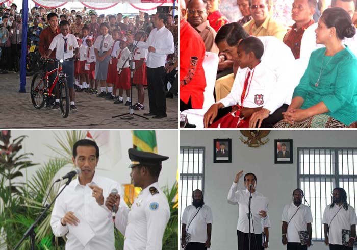 Presiden Jokowi Bagikan KIS, KIP, KKS kepada Warga Manokwari